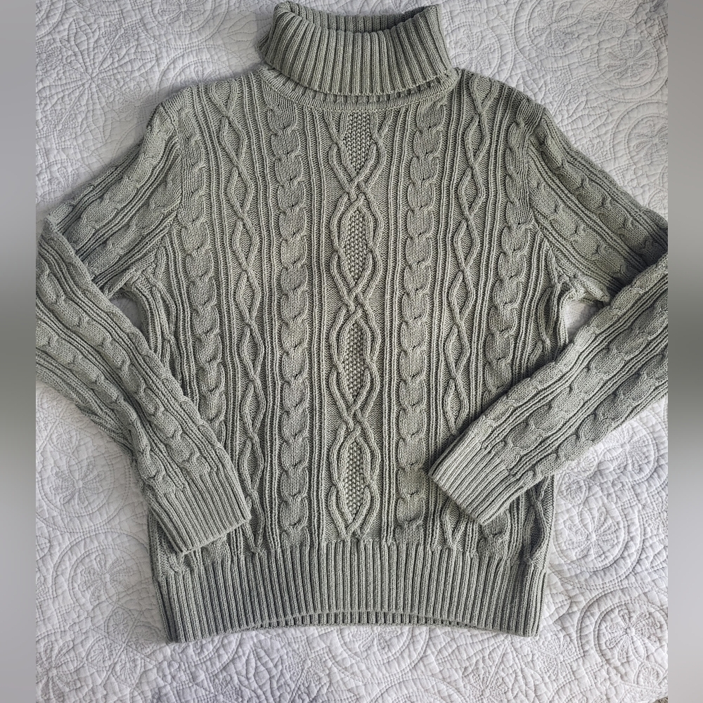 Jeanne Pierre Soft Knit Sweater in Green, Size L